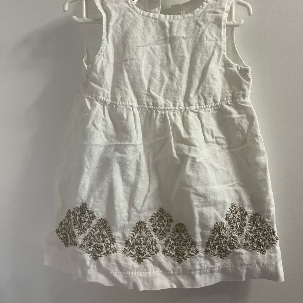 Old Navy White and Gray Embellished Sundress